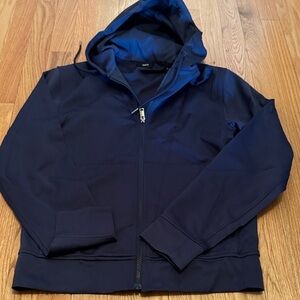 Theory Men's Deep Blue Hooded Windbreaker